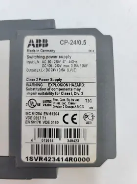 Cp-24 Abb Cp-24/0.5 Switching Power Supply Input 90-260vac 0.35a And Output 24vdc 0.5a #3 Cp-24 Abb Cp-24/0.5 Switching Power Supply Input 90-260vac 0.35a And Output 24vdc 0.5a #3