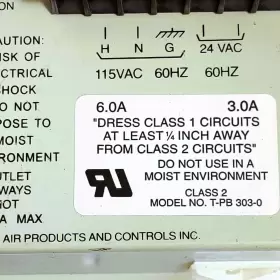 303-0 Air Products And Controls Inc. Model T-pb Class 2 Power Supply #3