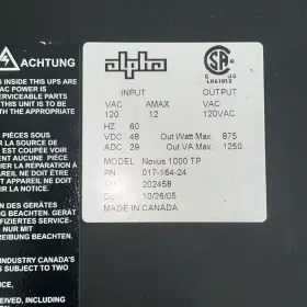 017-164-24 Alpha 1000tp Novus 1000 Tp Uninterruptible Power Supply Ups #2