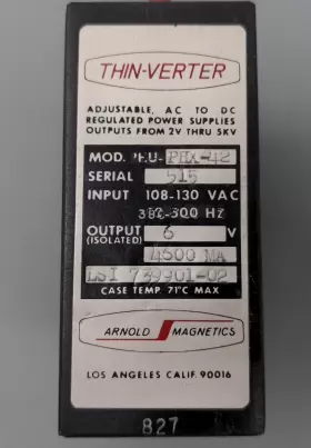 Phx-42 Arnold Magnetics Vintage Thin-verter Ac In 6v Out As-is #2
