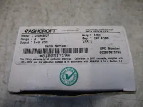 049545007 Ashcroft Static Pressure Sensor Supply 24v Ac/dc Output 1-5vdc