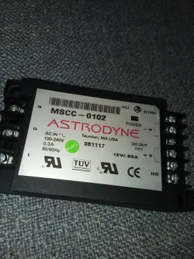 Mscc-0102 Astrodyne 12v/.85 Amp Power Supply 100-240vac 50/60hz