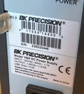 Bk1550 B&k Precision Bk 1550 Adjustable Bench Power Supply Single Output 1-36v 0-3a #3