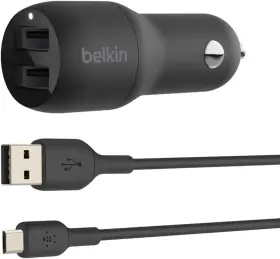 Cce002bt1mbk Belkin 24 Watt Dual Usb Car Charger With Micro-usb Cable