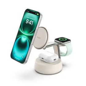 Wiz040ttsd Belkin Ultracharge Pro 3-in-1 Magnetic Charging Dock With Qi2 25w Sand