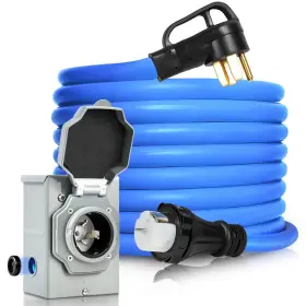Xn1450p-a Besino 50 Amp Generator Cord And Pre-drilled Power Inlet Box Cords 25ft