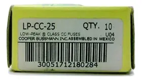 Lp-cc-25 Bussmann Low Peak Time Delay Class Cc Industrial Fuse Lp-cc 25 Amp 4-pack