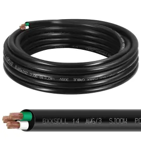 Bxxsdll 721410661550 Heavy Duty 14/3 25ft Portable Power Cable 14 Gauge 3 Conductor Sjoow 300v Ele