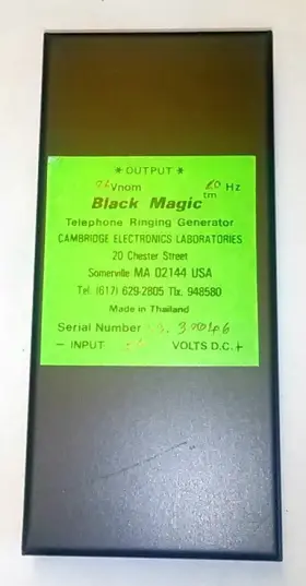 Sn248620 Cambridge Electronics Laboratories Black Magic Telephone Ringing Generator Sine Wave 20 Watt 24 V Input