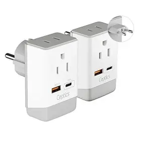 Ap-9c Ceptics European Travel Plug Adapter Schuko Qc 3.0 And Pd Safe Dual Usb Usb-