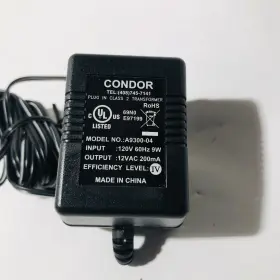 A9300-04 Condor 12vac 200ma Class 2 Transformer Factory Blank Connector