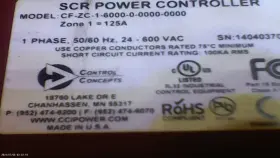 Cf-zc-1-6000-0-0000-0000 Control Concepts Fusion Scr Power Controller 125 Amps #2