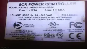 Cf-zc-1-6600-0-0000-0000 Control Concepts Fusion Scr Power Controller 250 Amps #2