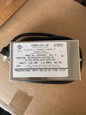 630000601 Cornelius Inc Class 2 Power Supply 115v Ac 24v 1a Bracket Mount New