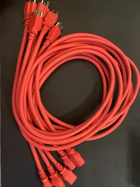 E204978 Csa Svt Five 6ft Standard Pc Power Cords Red 3 Prong. Brand New Never Used