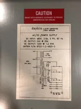 Dtd3-1.2-4825-5 Daykin Dtd31248255 Ac/dc Power Supply - New