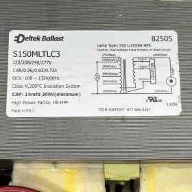 S150mltlc3 Deltek 82505 150w 120-277 Vac Hps Ballast #3