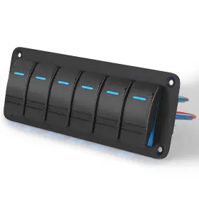Pn-1816-a11813a-bl Eaier Dc 12v/24v 6 Gang Toggle Switch Panel With Diy Nightglow Stickers