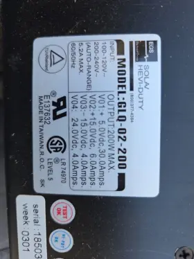 Glq-02-200 Egs Sola/hevi-duty Power Supply Glq02200 #10e9pr6