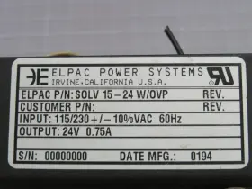 Solv15-24w Elpac Power System Solv15-24w/ovp Supply T231494 #3