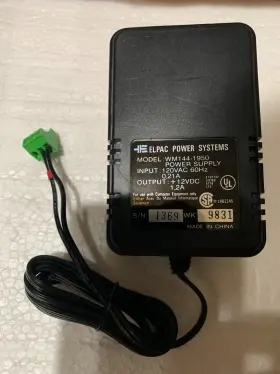 Wm144-1950-760 Elpac Wm144-1950 New In Box 120vac 12vdc 1.2amp Plug-in Ac-dc Power Supply