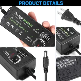 1205000 Facmogu 3v-12v 5a 60w Adjustable Power Supply With Led Display Variable Dc 3 #2