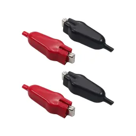 Fielect 883749615021 4pcs Insulated Alligator Clips 20a Electric Test Clamp Croc