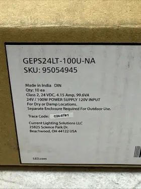 Geps24lt-100u-na Ge Box Of 10 - Tetra Led Power Supply 24vdc 100w -new/open #3