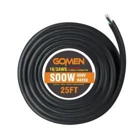 Go1r001 Gomen 25 Feet 16 Gauge 3 Conductor Soow Portable Power Cable 600v 16/3 Aw