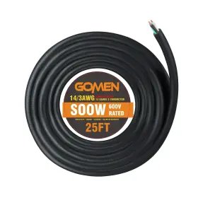 Go1r004 Gomen 25 Feet 14 Gauge 3 Conductor Soow Portable Power Cable 600v 14/3 Aw