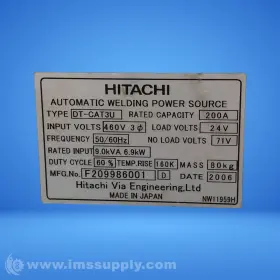F209986001 Hitachi Dt-cat3u3 Automatic Welding Power Source 2053 #3