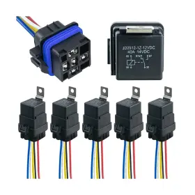 Jd2912 Hosyond 5 Pack 12v Dc 40/30 Amp Waterproof Relay Harness Tinned Copper Wire... Fast Ship