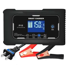 Sqby15a Htrc Car Battery Charger 12v/24v 15 Amp For Lead-acid Agm/gel/sla