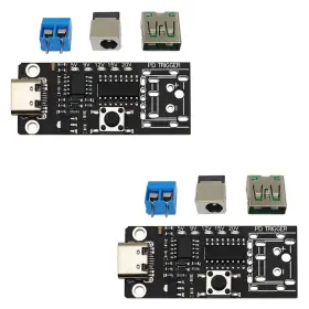 Hs-dc045-f2-z Hunsool 2pcs Type-c Pd3.0 5v 9v 12v 15v 20v 5a Pd Trigger Board Adjustable Black