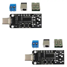 Hs-dc045-m2-z Hunsool 2pcs Type-c Pd3.0 5v 9v 12v 15v 20v 5a Pd Trigger Board Adjustable Black