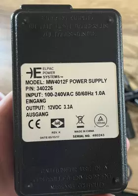 F003400010aj Iccnexergy Elpac Mw4012f 12v Power Supply 12vdc 3.3a Ac Adapter #3