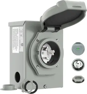 B0dpnnqzbc Infisice 50amp Generator Inlet Box Pre-drilled With Safe Light Nema Ss2-50