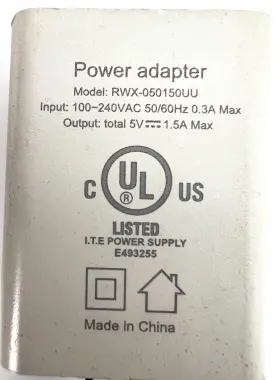 Rwx-050150uu Ite Power Supply E493255 Adapter Model 5v Dc 1.5a Tested