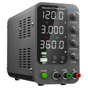 Sps-12003v Jesverty Dc Power Supply Variable 0-120v 0-3a Switching Bench With 20w U
