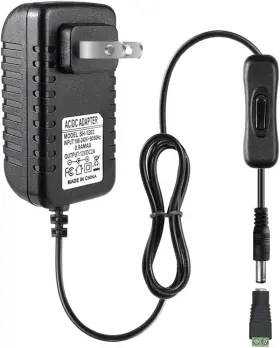 Jiasi 726084985568 12v Power Supply 12 Volt 2a 24w Dc With On Off Switch Black