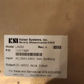 1101739p Kaiser Systems Ls252 Rev. A. P/n