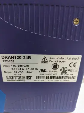 Dran120-24b L Tze Lutze Power Supply 24 Vdc 120 W Dran12024b Tsc #2