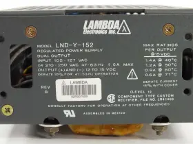 Lns-y-152 Lambda Electronics Regulated Power Supply Dual Output 12-15 Vdc #2