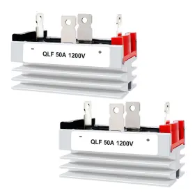 Ejg50230828 Lclctc 2 Pcs Full Rectifier Bridge 50a Input 3v-400vac Ac To Dc 1200v With Heatsi