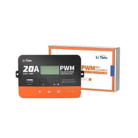 L24v20a-pwm-e-fba Litime 20amp Pwm 12v/24v Solar Charge Controller With Lcd Display F... Fast Ship