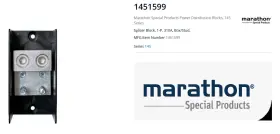1451599 Marathon Special Products Power Distribution Block 145 Series 1-p 310a