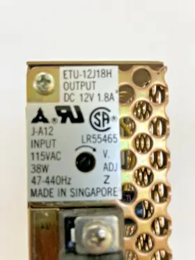 Etu-12j18h Matsushita Adjustable Power Supply 12v 1.8a Input Ac 115v