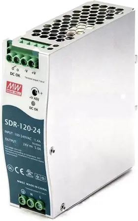 Sdr-120-24 Mean Well 650311543842 Single Output Industrial Power Supply 120w 24v - Din Rail