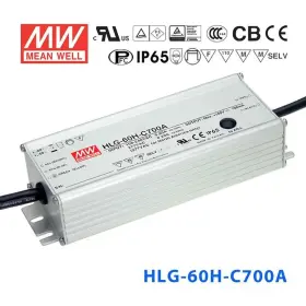 Hlg-60h-c700a Mean Well 650311553704 Power Supply 70w 700ma - Adjustable
