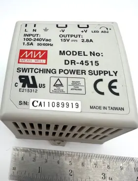 Dr-4515 Mean Well Switch Power Supply 100-240vac 1.5a 50/60hz In 1.5v 2.8a Out